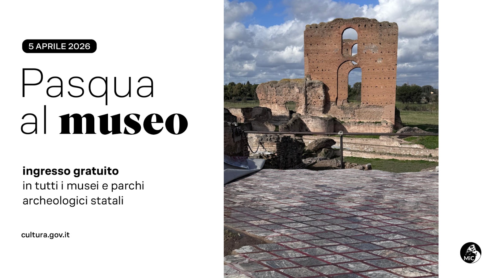 Domenica al museo nel Parco Archeologico dell'Appia Antica | Pasqua - 5 aprile 2026